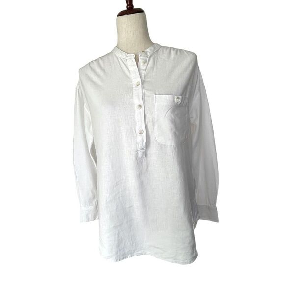 Madewell white linen blend popover tunic top size XS - Picture 1 of 9